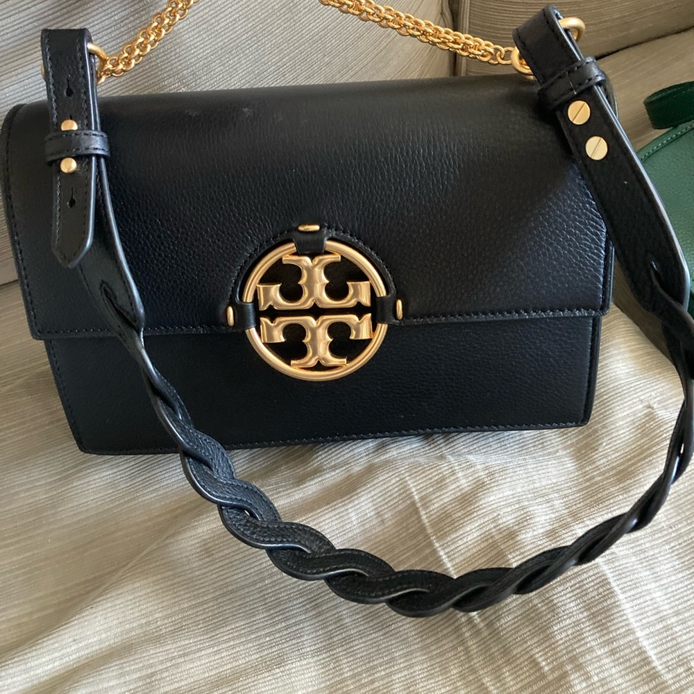 Tory Burch Black Leather Shoulder Bag